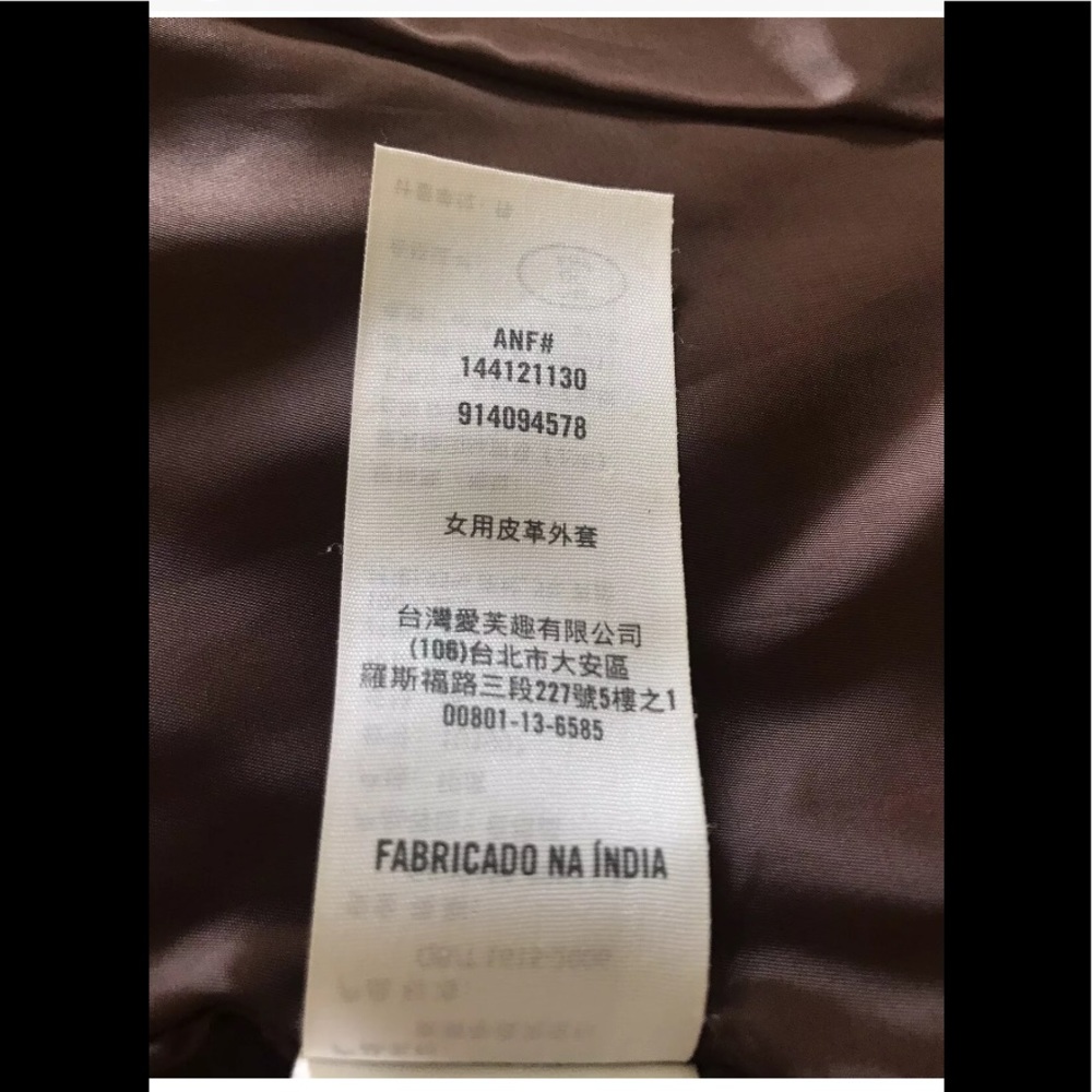 Abercrombie & Fitch Metallic Shimmer Gold 100% Genuine Soft Leather Jacket Coat - Picture 7 of 10